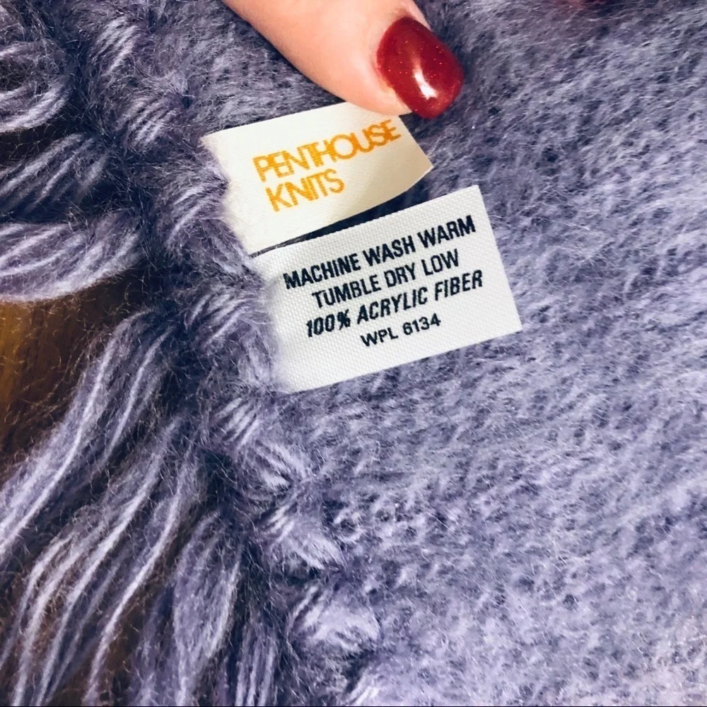 Penthouse Knits Blue Knit Scarf Made in USA
